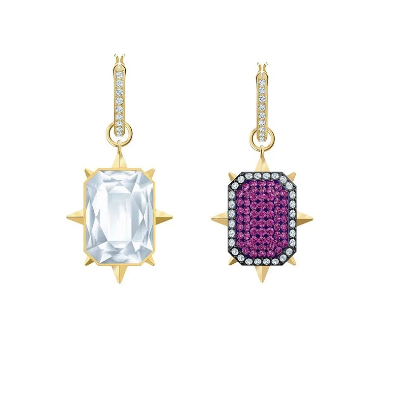

[New product] High-quality fashion charm turtle one with new variable tarot purple crystal gold women earrings jewelry