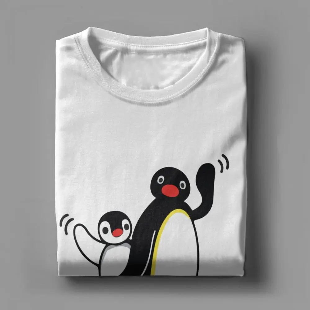Мужские футболки Pingu в стиле ретро с принтом пингвина мультфильма детские милые