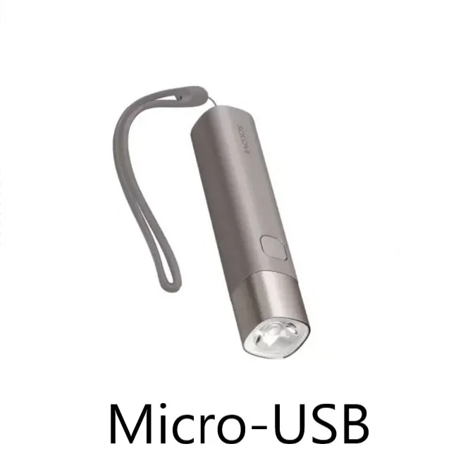Micro USB Purple Xiaomi SOLOVE X3 X3S USB Перезаряжаемый яркий EDC фонарик 3000 мАч Внешний аккумулятор портативный мини светодиодный фонарь для наружного велосипеда - Цвет: Micro USB Purple