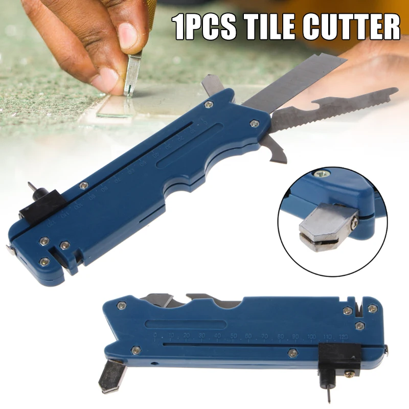 

Multifunction Glass Tile Cutter 6 Wheel Metal Cutting Tool Glass Cutter with Measuring Ruler for Home Outdoor Supplies S