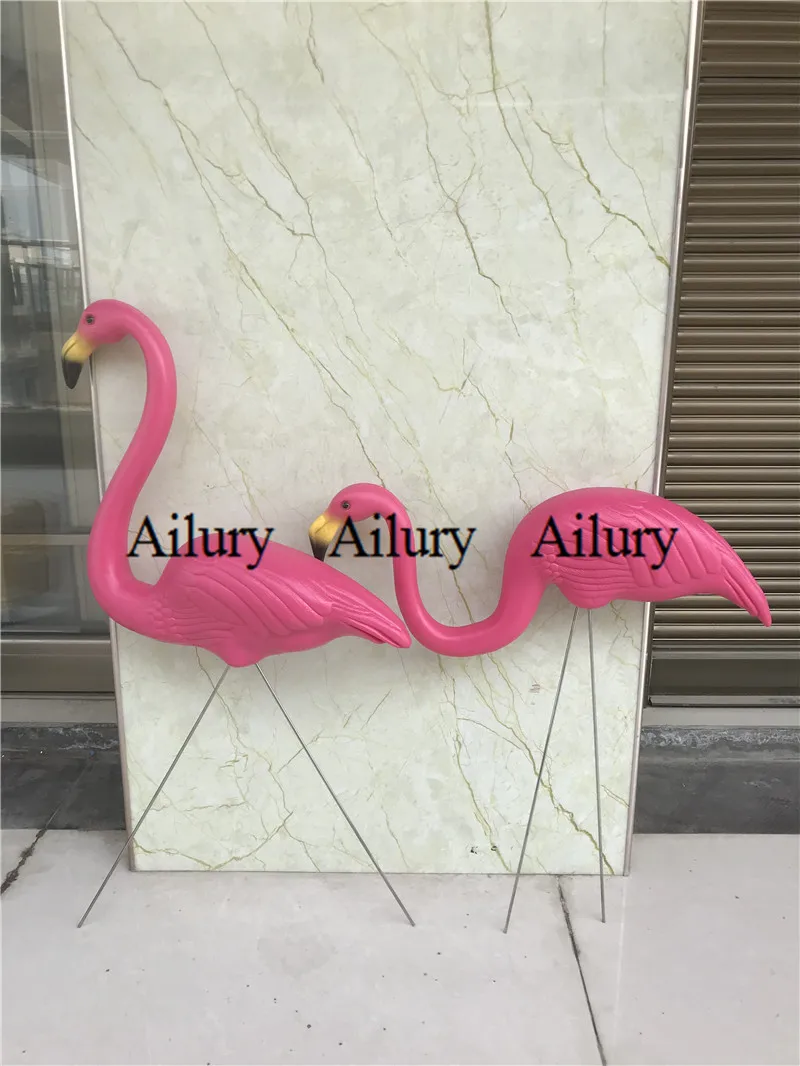 Жесткая пластиковая имитация розового Фламинго наземная вставка садовое