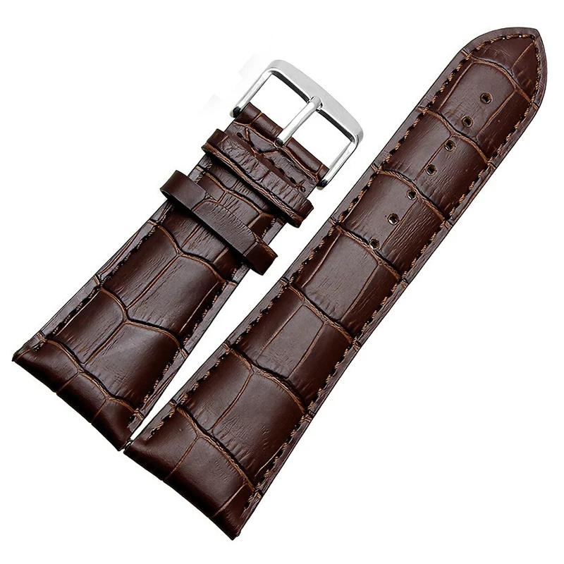 Watch strap 23mm 24mm 26mm 28mm big width Black brown Mens Alligator Genuine Leather Watch Strap Band bracelets free shipping