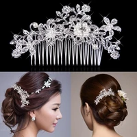 1pc pearl hair comb bride hair accessories pins elegant wedding bridesmaid hair jewelry rhinestone hair clips