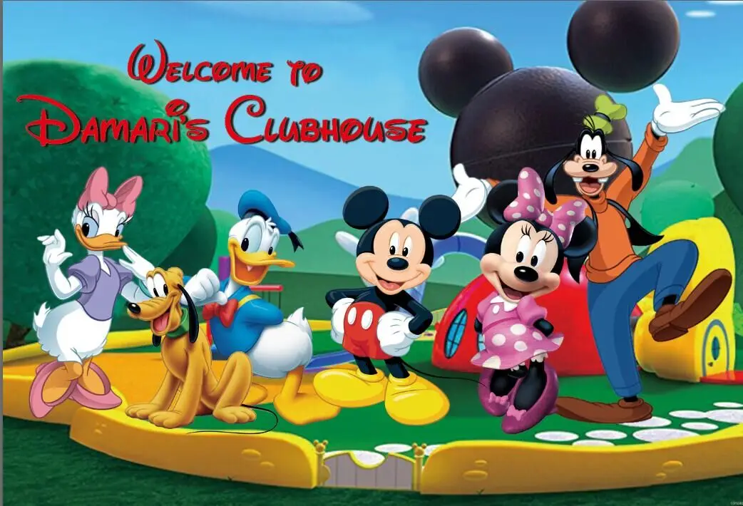 7x5FT зеленый парк Минни Микки Дейзи пользовательские фото студия фон винил 220 см x