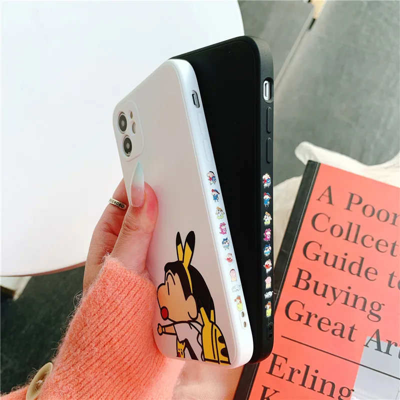 

japan cartoon Cute Crayon Shin chan Phone Case For iPhone 12 Mini 11 pro X XS Max Xr 8 7 Plus TPU Soft Silicon Back Cover