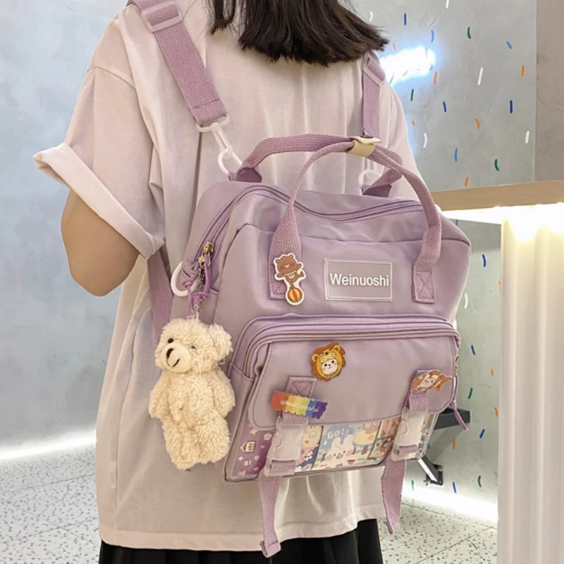 

Small Backpack Canvas Teenager Girls School Backpack for Female Student Women Patchwork Kawaii Rucksacks Mochila mini backpack