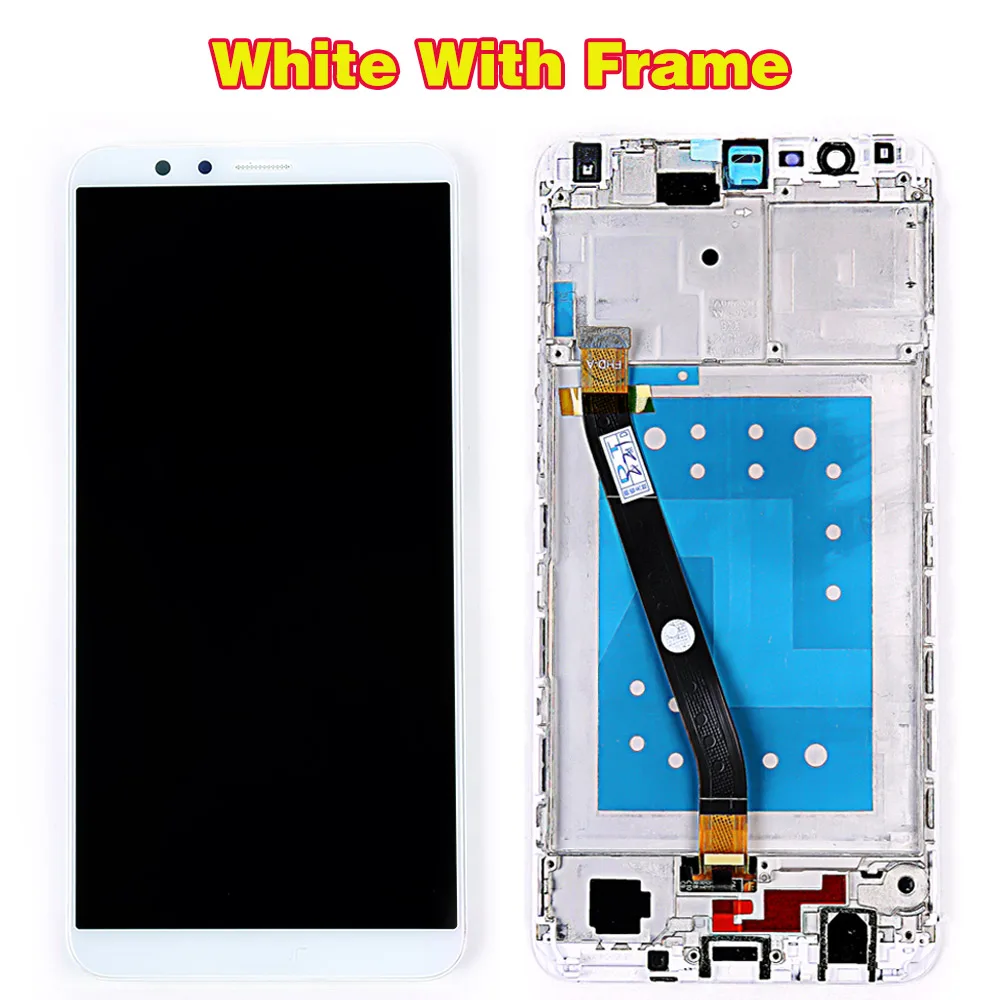 AAA quality LCD Display For Huawei Honor 7X 5.93 inch Touch Screen Digitizer Assembly 2160*1080 BND-L21 Frame with Free Tools - Цвет: White with Frame