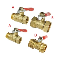 brass small ball valve 18 14 38 12 internal threadexternal thread red handle connector adapter exhaust ball valve