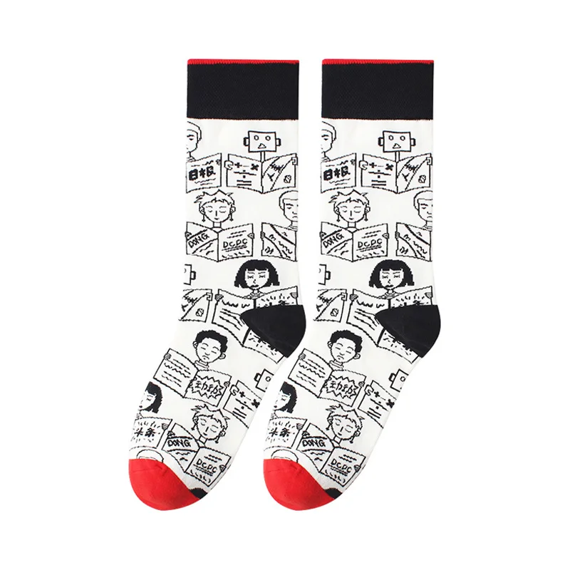 Женские и мужские милые Мультяшные носки забавные граффити кавайные женские