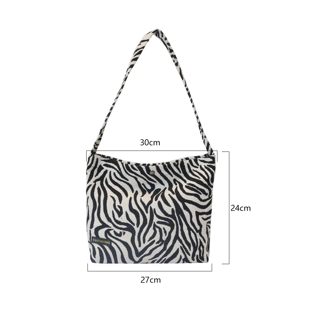 

Vintage Zebra Leopard Pattern Women Shoulder Bag Retro Female Underarm Handbag Fashion Exquisite Shopping Bag