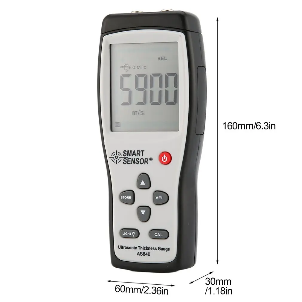 Цифровой ультразвуковой толщиномер измеритель скорости звука металла с