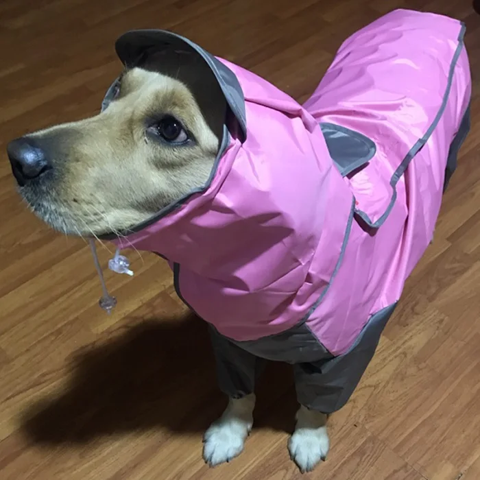 

Pet Large Dog Raincoat Outdoor Waterproof Clothes Hooded Jumpsuit Cloak For Small Big Dogs Overalls Rain Coat Labrador for dogs