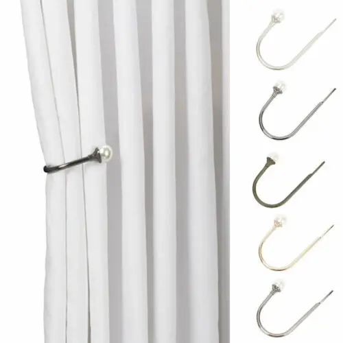 1 шт. большой со стразами и жемчугом U образная Шторы держать с завязкой сзади крюк