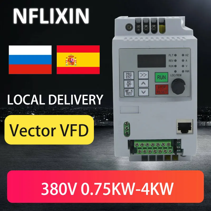 3-фазовый инвертор 4kw 5hp переменного тока с частотно-регулируемым приводом 380v 400v