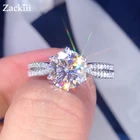 Женское кольцо из серебра 925 пробы, с мусанитом