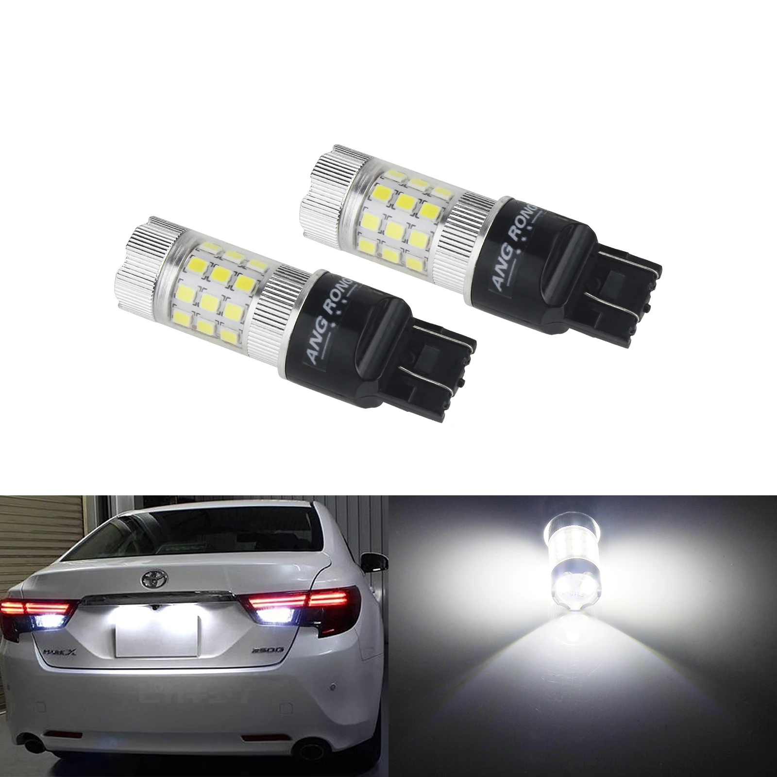 ANGRONG 2x 30W 7443 580 582 W21/5W LED Bulbs Side Tail Stop Brake Daytime Light DRL | Signal Lamp