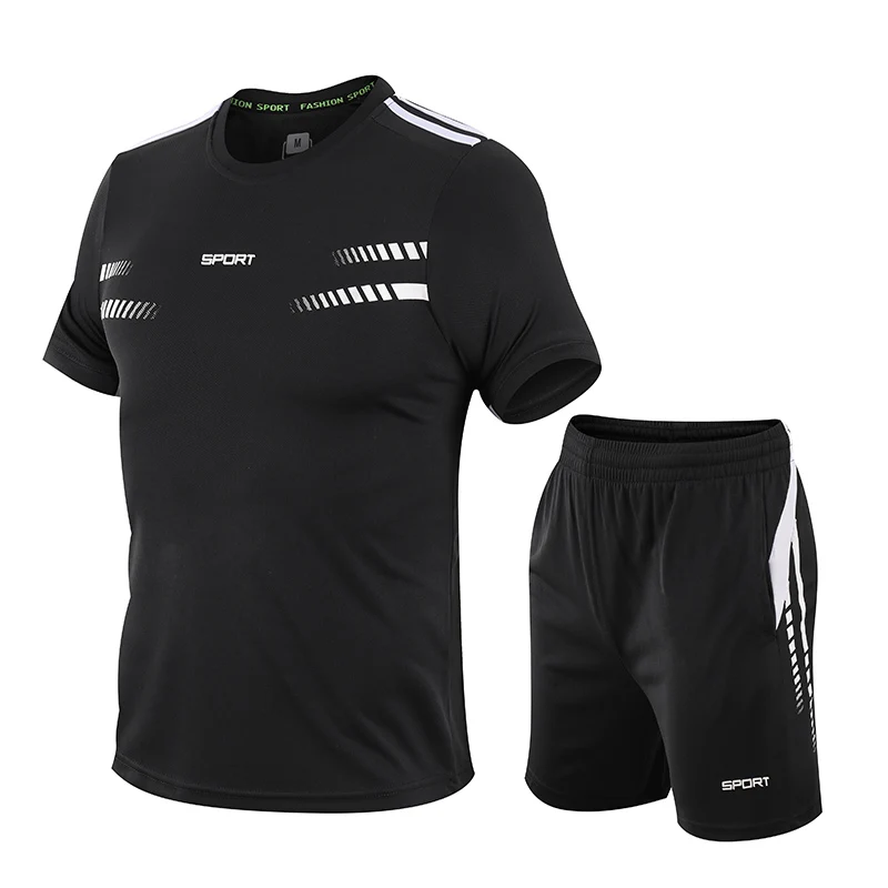 Новинка мужские спортивные рубашки костюмы для бега + шорты мужской футбольный