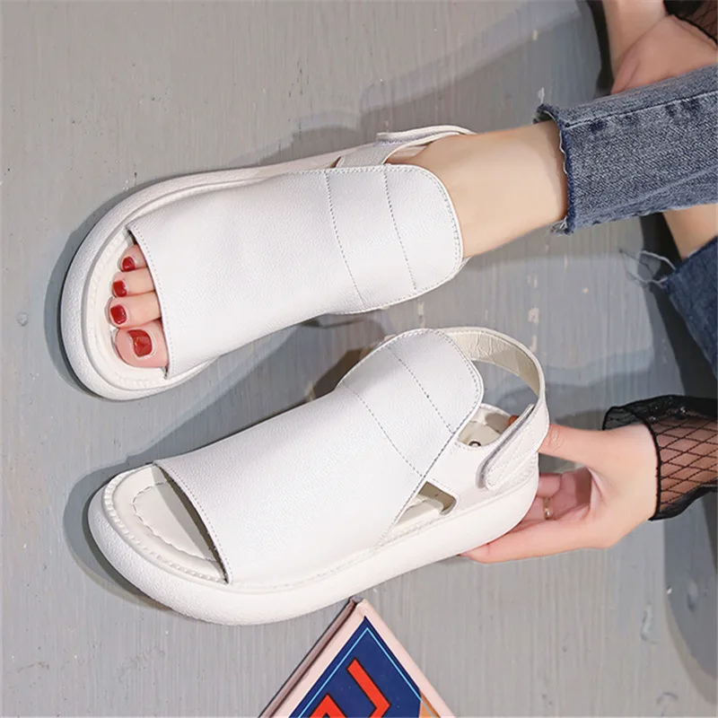 

Women fish mouth sandals New fashion convenient hook&loop summer shoes platform sandals women ladies shoes