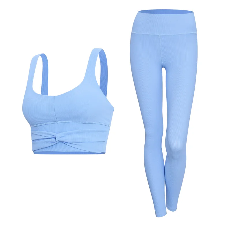 Леггинсы спортивные женские бесшовные в полоску с бантом |