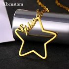 Персонализированные пользовательские имя ожерелье из нержавеющей стали полые звезды с кулон-табличка с именем ожерелья для женщин мужчин детей Ювелирные изделия Подарки