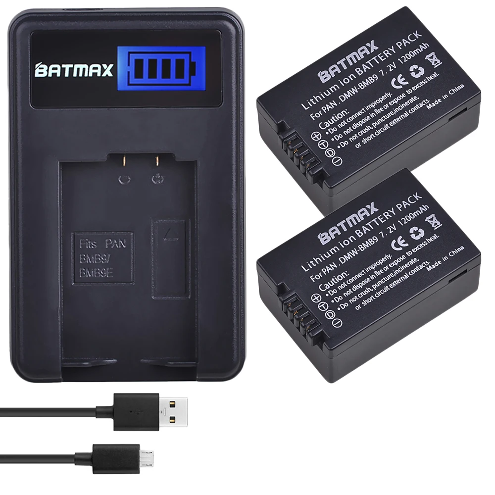 DMW-BMB9 аккумулятор DMW BMB9 + зарядное устройство USB с ЖК-дисплеем для Panasonic Lumix DMC FZ40K FZ45K