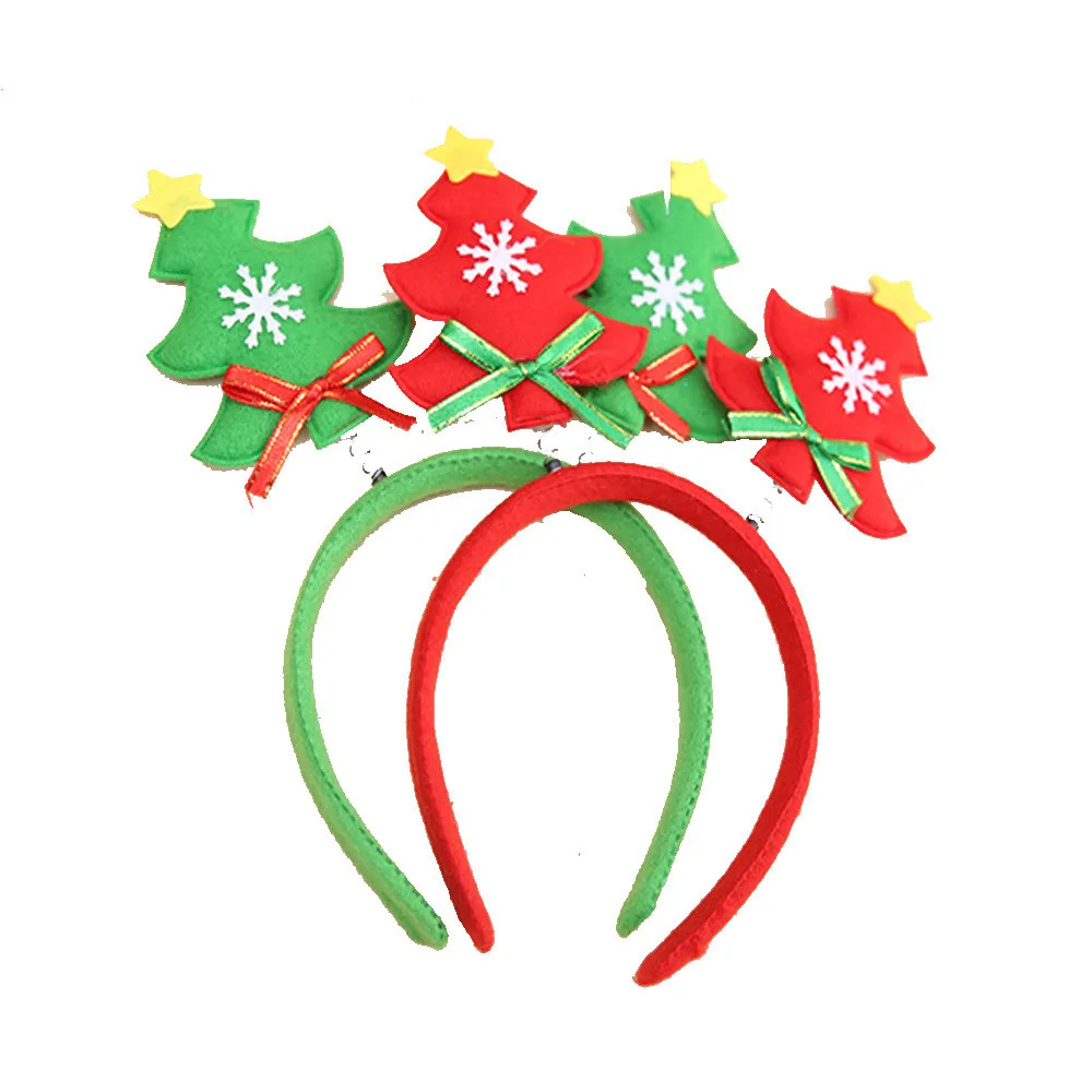 Женский ободок на голову с рождественской елкой 20 х24 см|Рождественские повязки| |