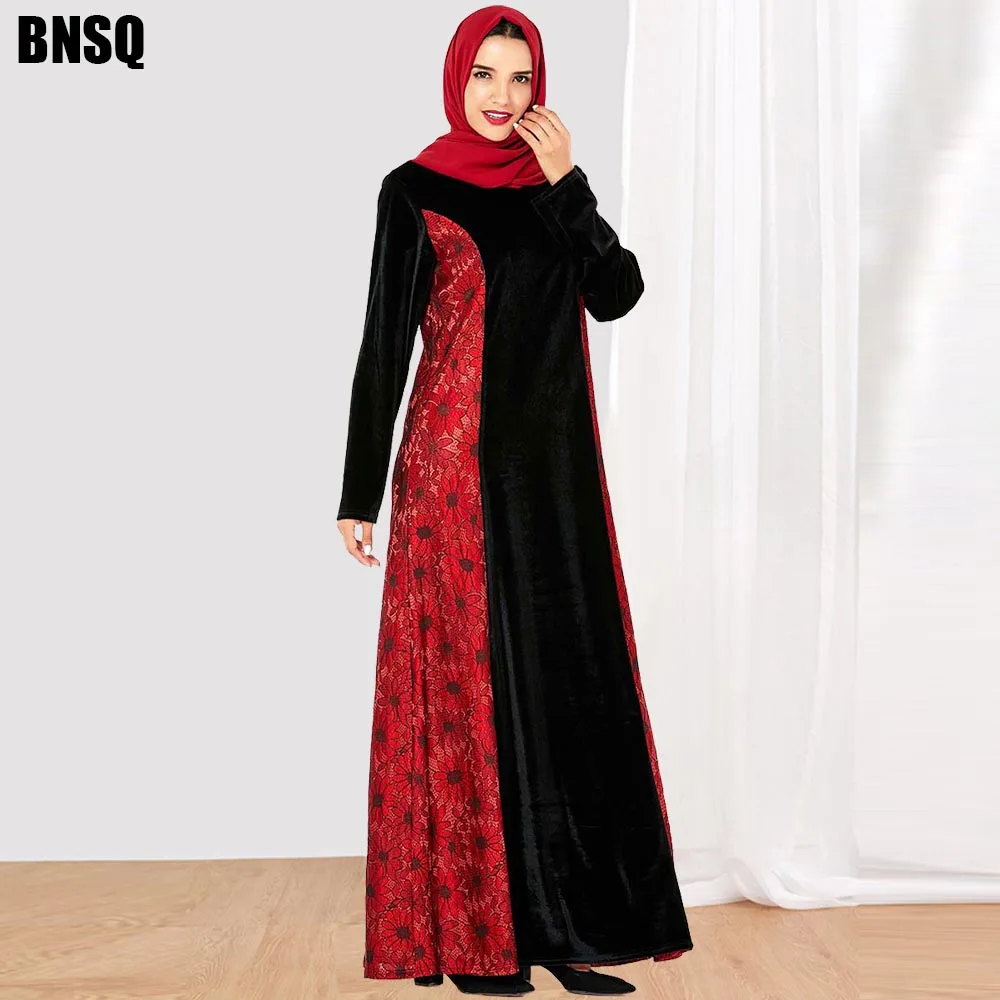 BNSQ женское платье Abaya длинное в стиле Дубай Рамадан повседневный