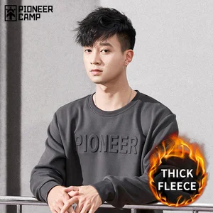 Свитшот Pioneer Camp мужской утепленный, флисовая Удобная Повседневная Толстовка с круглым вырезом, AYS005112