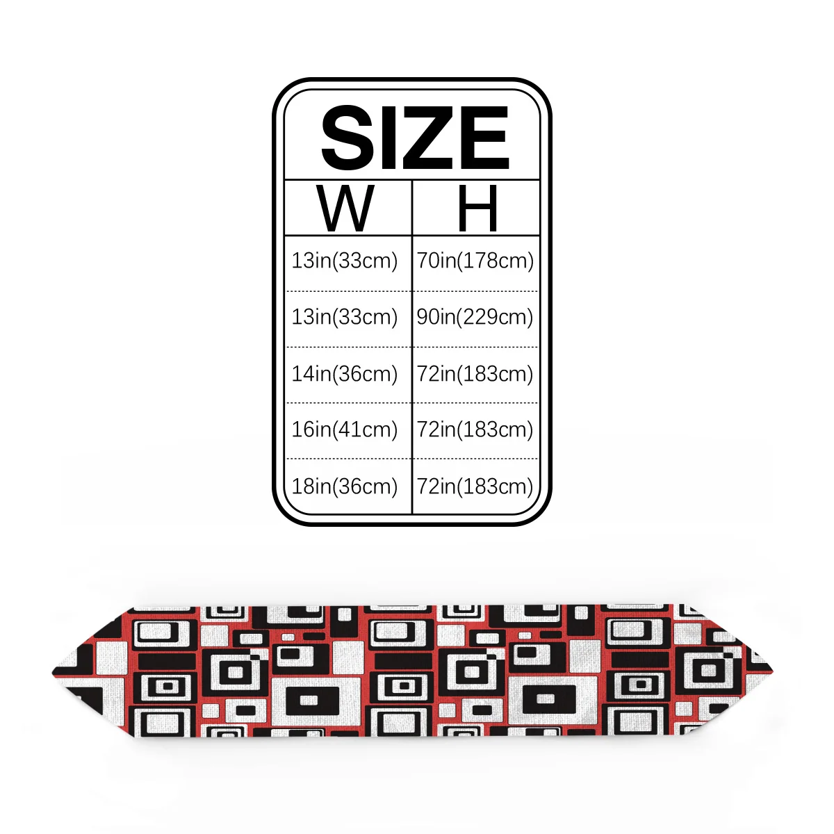 Настольная дорожка в стиле пэчворк с геометрическим рисунком красная черная