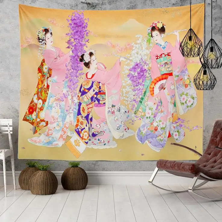 

Ukiyo Character Tapestry Wall Hanging Cloth Customized Ghost Background Room Decoration Art Painting