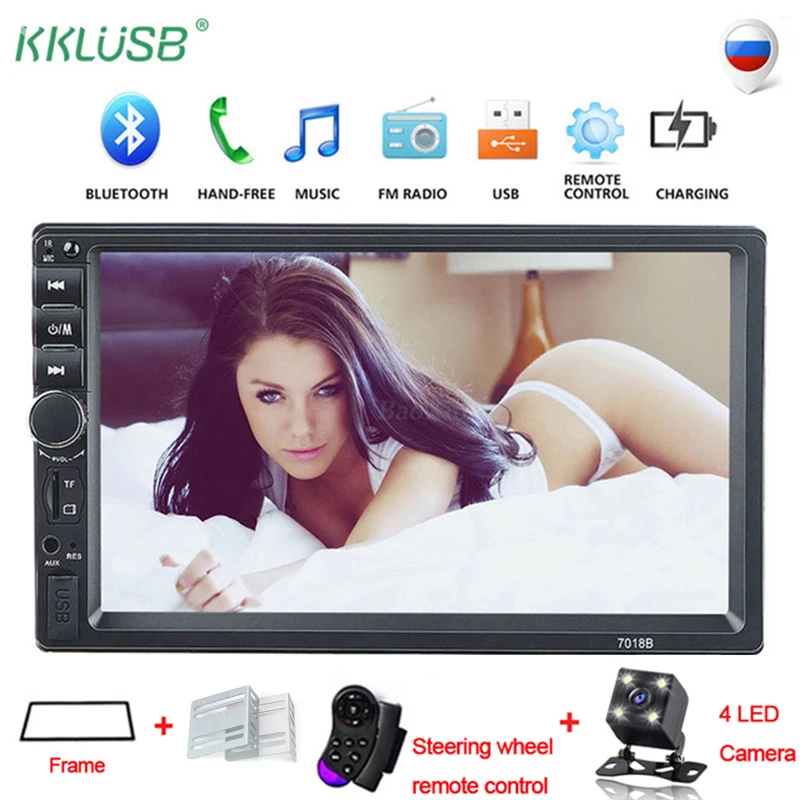 Авторадио 2 din Кассетный рекордер автомобильное радио HD 7 &quot7018B сенсорный экран