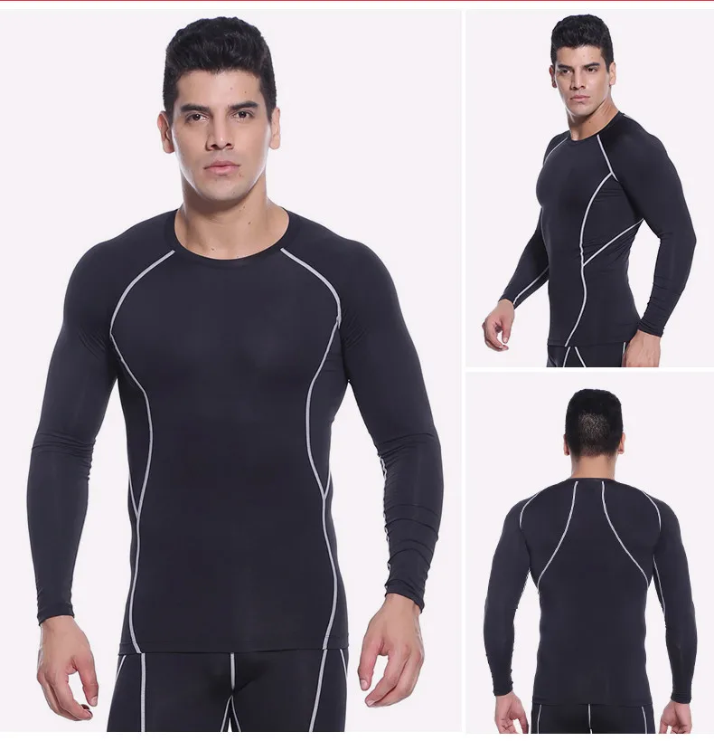 men's sports suits Quick-drying compression men sport training suit gym jogging running suit men's tight fitness workout clothes