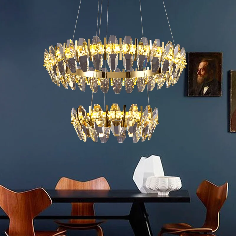 

Light luxury simple crystal chandelier postmodern villa living room dining room bedroom creative chandelier