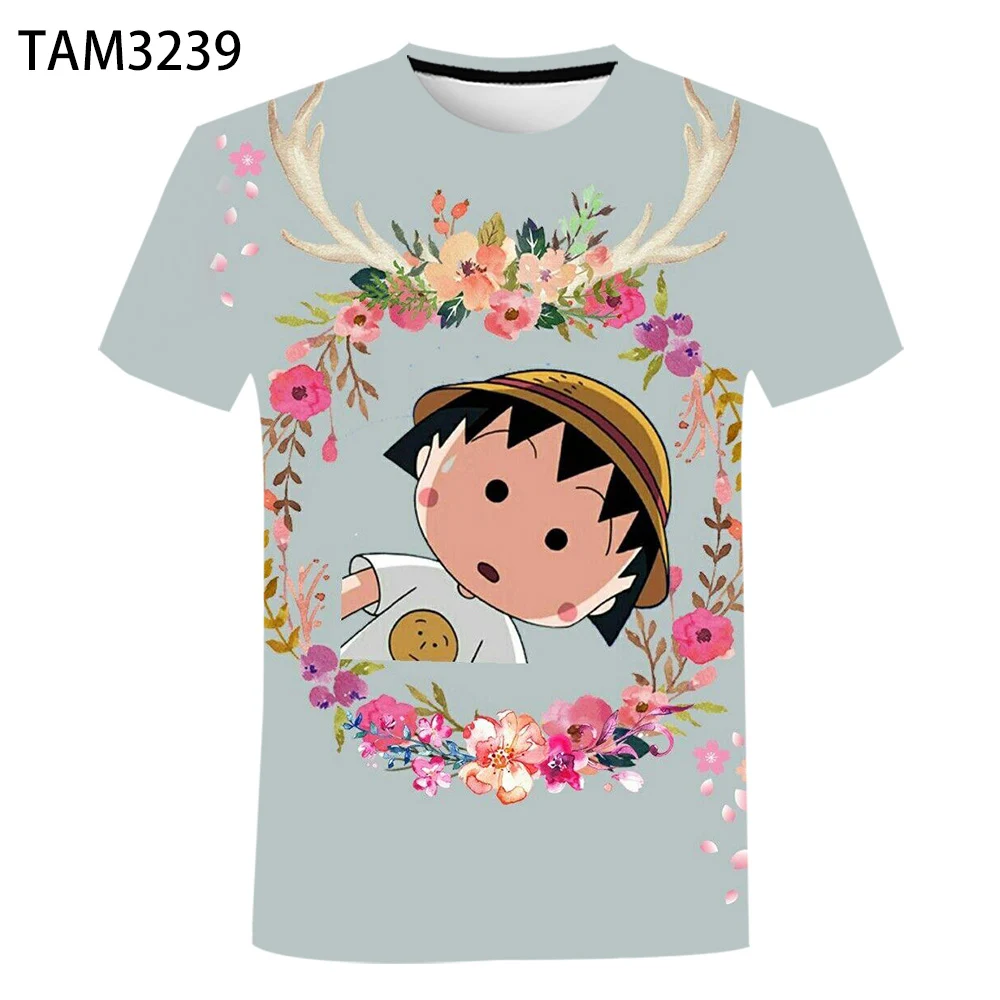Летняя футболка с 3D-принтом вишни и японских анимаций для мужчин женщин детская