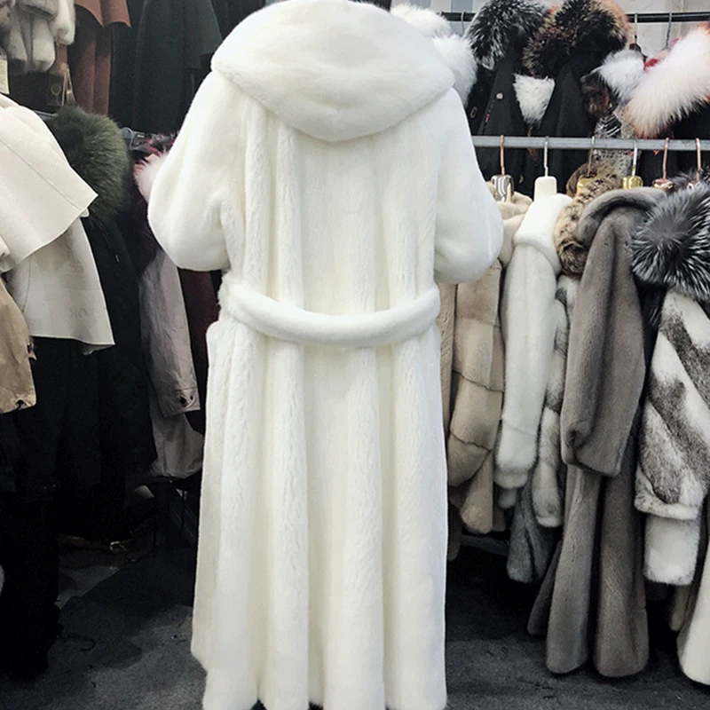 2019 Новая женская меховая одежда размера плюс 6XL зимняя теплая норковая шуба