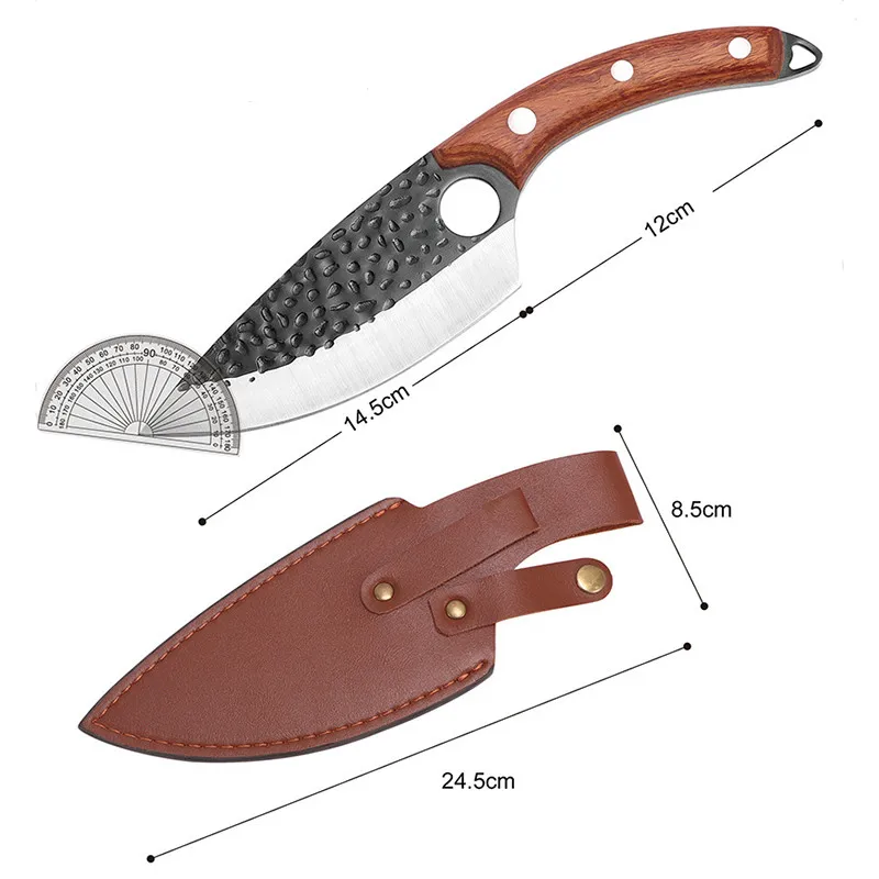 

RUIGUA Boning Knife Handmade Stainless Fishing Knife Boning Steel Kitchen Meat Cleaver Outdoor Cooking Cutter Butcher Knife