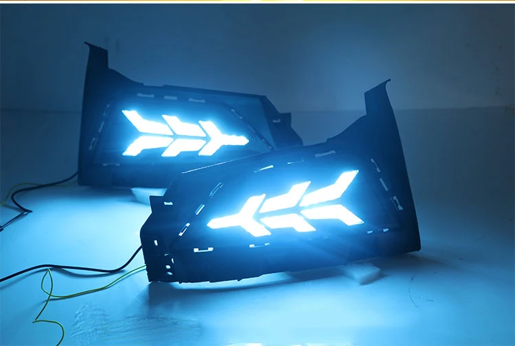 EOsuns led drl дневные ходовые огни для Volkswagen polo с динамическим движущимся желтым поворотным сигналом и синим ночным светом