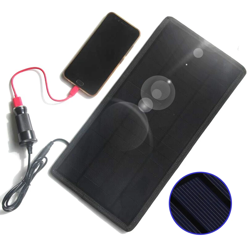 12 Вт 18 в портативная солнечная панель зарядное устройство DC Выход для кемпинга |