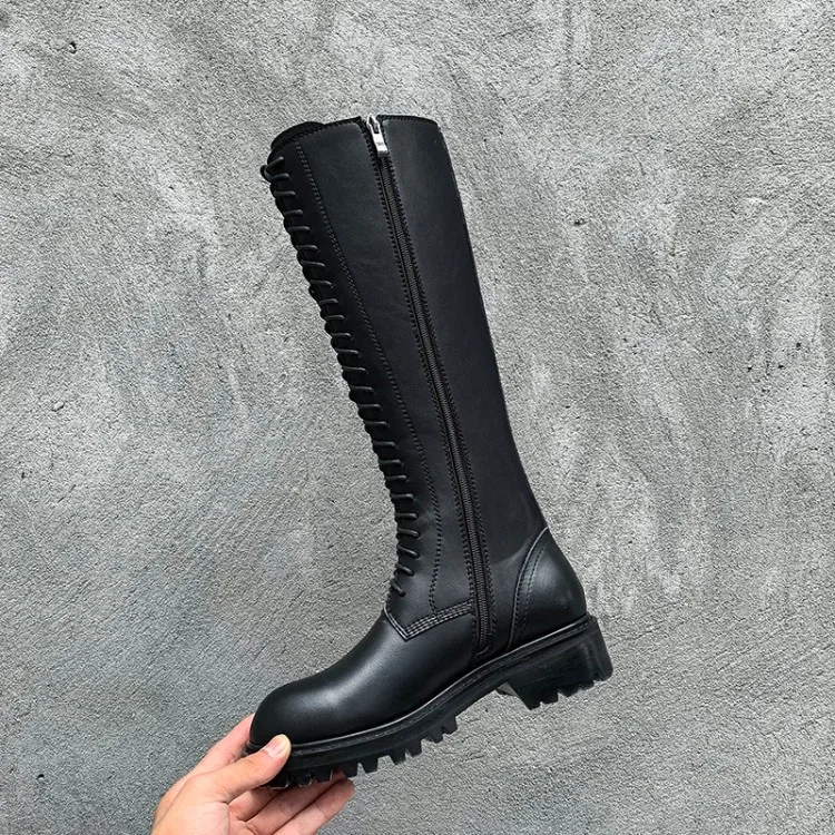 PXELENA/Новинка сезон осень-весна сапоги до колена в стиле милитари для верховой