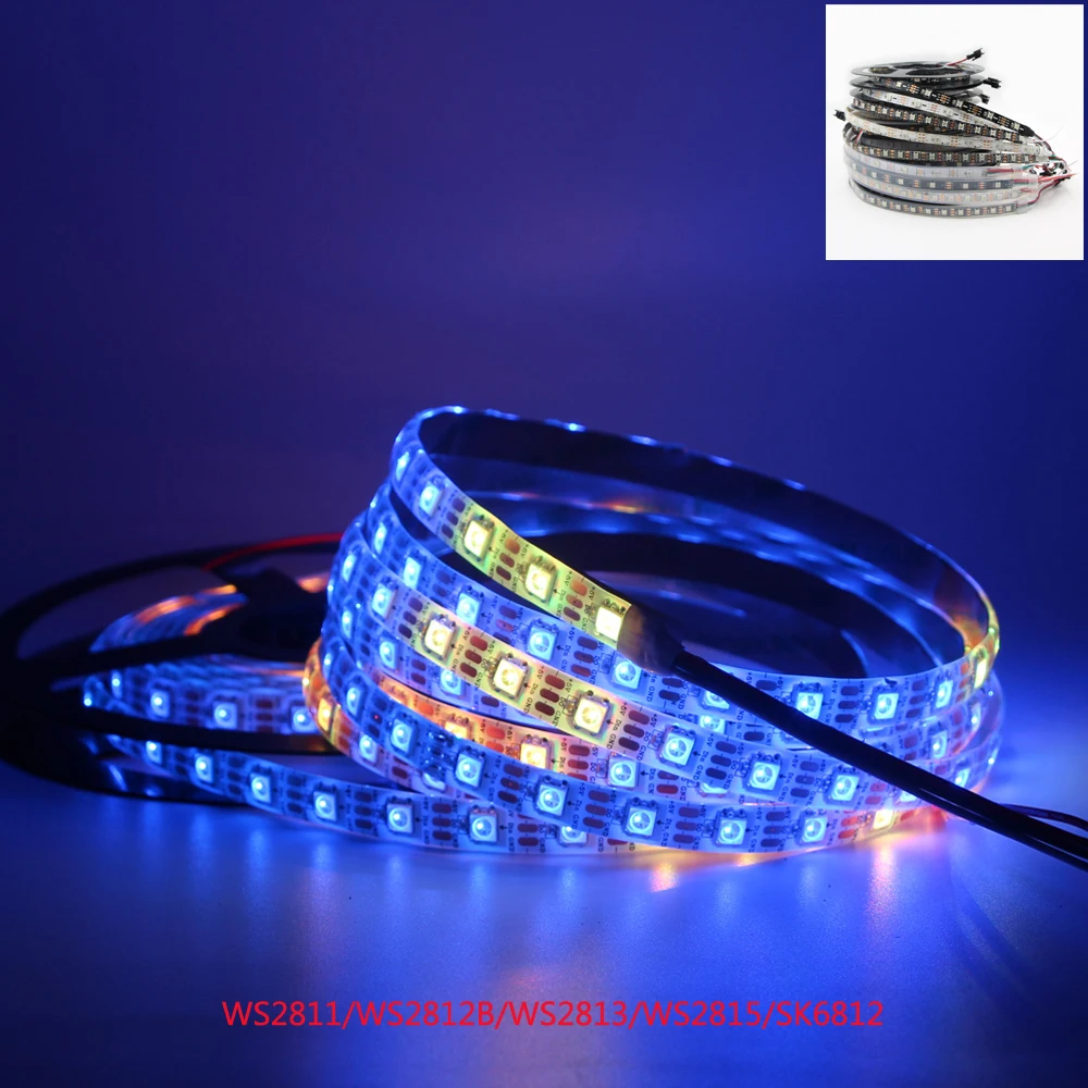WS2811 WS2813 WS2815 WS2812B ws2812 IC RGB SK6812 RGBW светодиодный полосы светильник 5050 SMD адресуемый 30 60