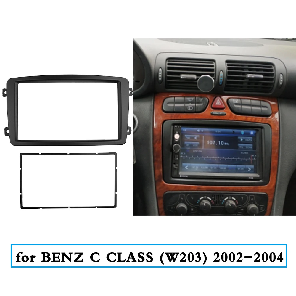 Двойная Din стерео панель для Benz C CLASS W203 Fascia Радио DVD монтаж приборной панели