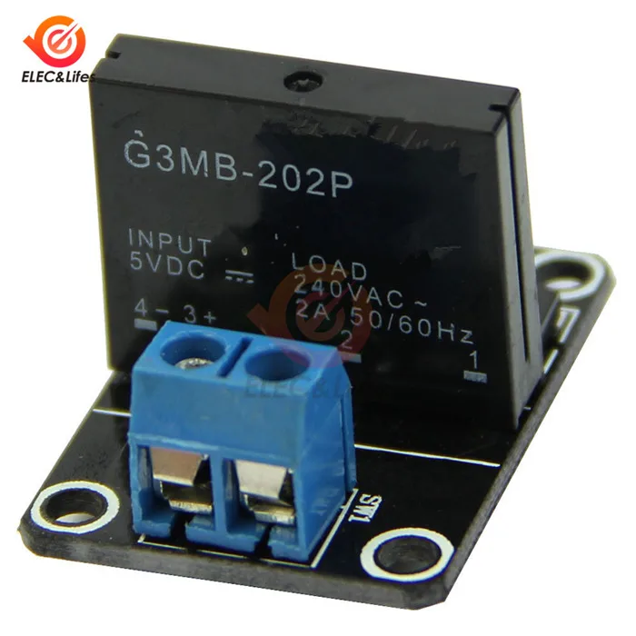 Постоянный ток 5 в 1/2/4 канала твердотельные реле G3MB-202P DC-AC PCB, SSR Триггер Высокий уровень эффективности SSR AVR DSP доска w/резистивный плавкий предохранитель - Габаритные размеры: 1 channel
