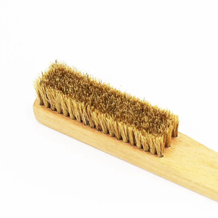 Щетка из бука и Кабаньей щетины с прямой ручкой щетки для обуви