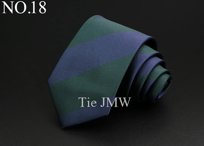 Classic Stripe Mens Tie - Jacquard Necktie in Red Blue Green for Daily Wear and Weddings