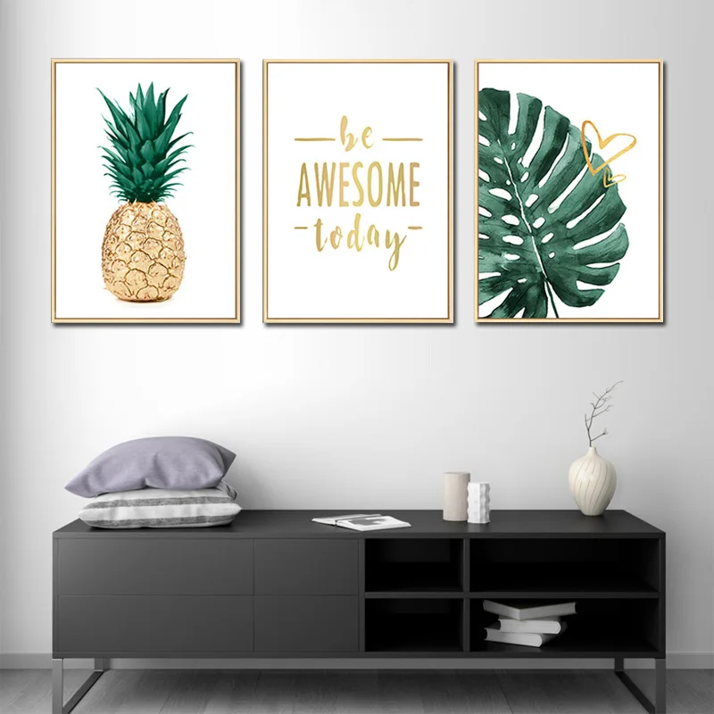Современная печать зеленое растение ананас холст живопись домашний декор