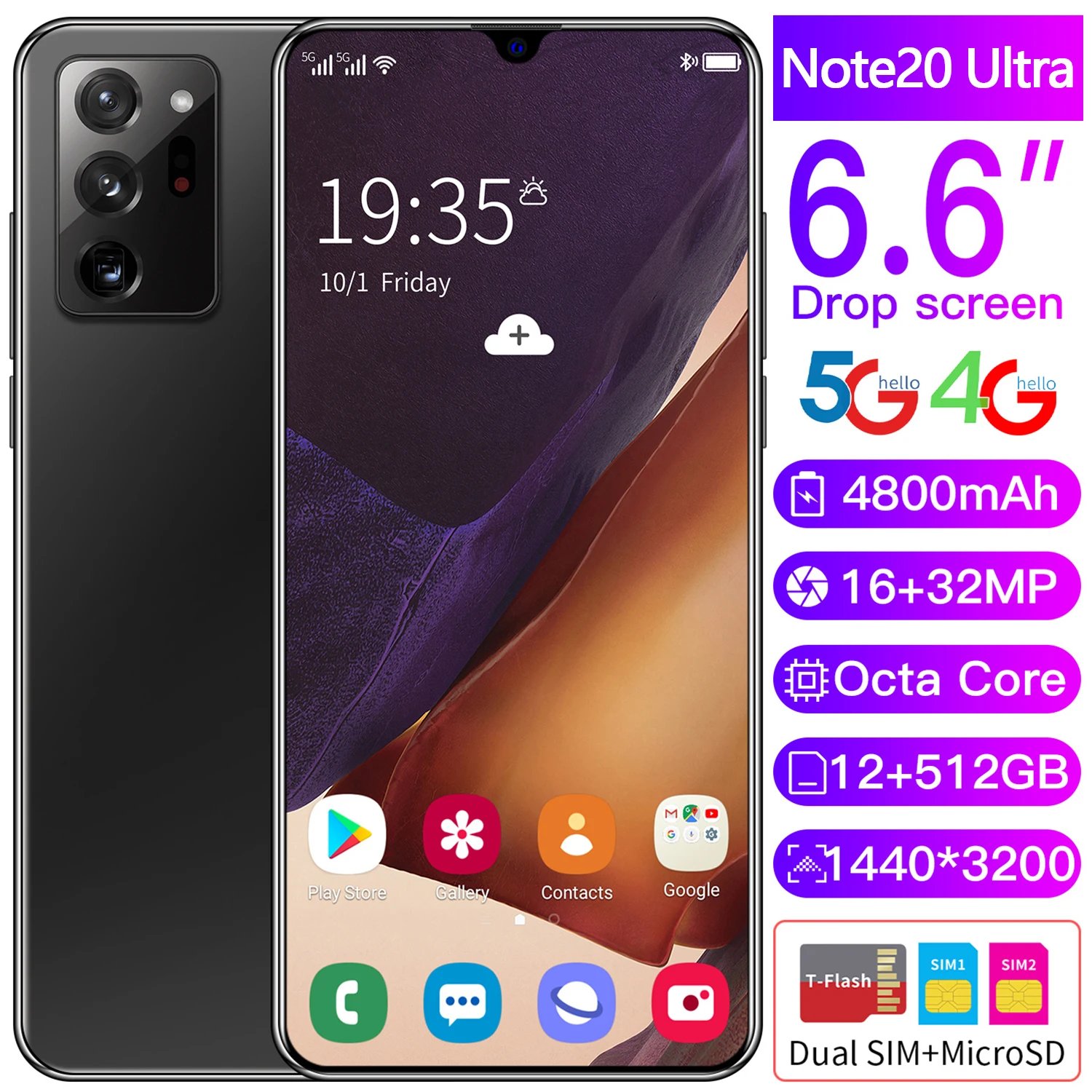 

2021 New Sell Well Fashion 5G Smartphone 12GB+512GB for Samsung Galaxy Note20 Ultra Cellphone Apple Huawei Xiaomi Mobile Phone