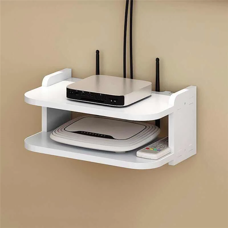 50 см/30 см WIFI роутер ТВ коробка полка органайзер гостиная настенный 2 слоя ящик