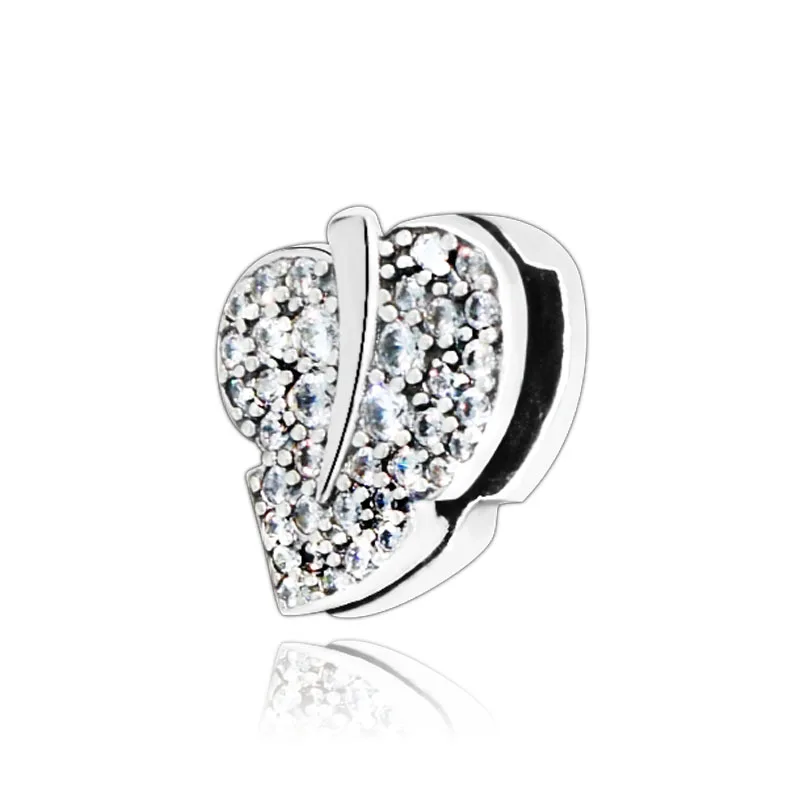 

Trendy 925 Sterling Silver Sparking refliexion Love Heart Charm Beads fit Original Pandora Bracelets Women DIY Jewelry