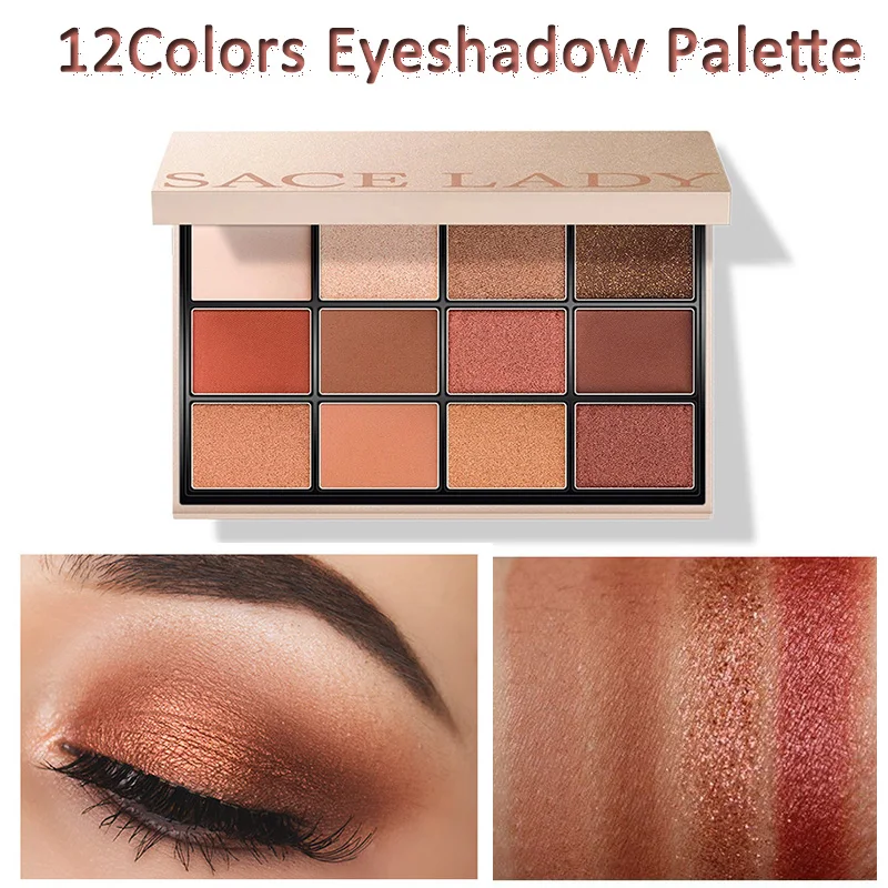 12 цветов Палитра теней для век сильно пигментированные матовые мерцающие не