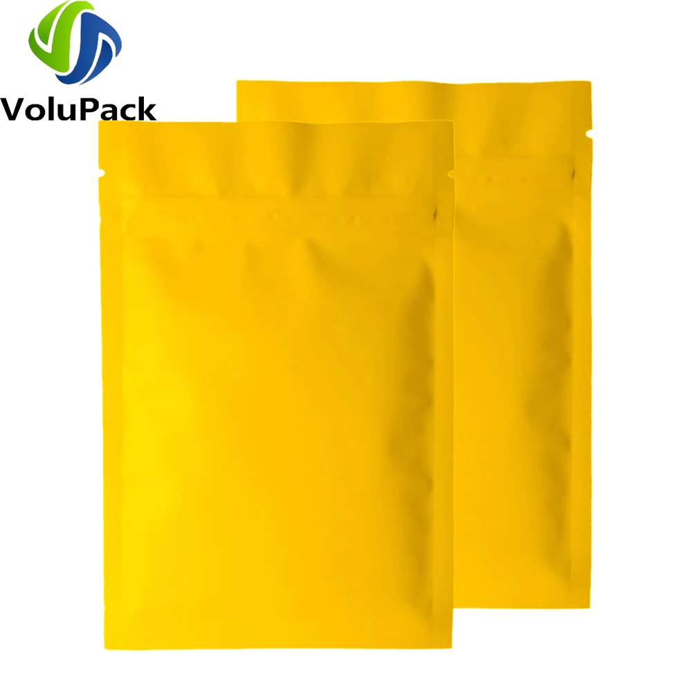 

Eco Heat Seal Aluminum Foil Mylar Plastic Bags Matte Orange Flat Tear Notch Pouches Reusable Smell Proof Ziplock Packaging Bags